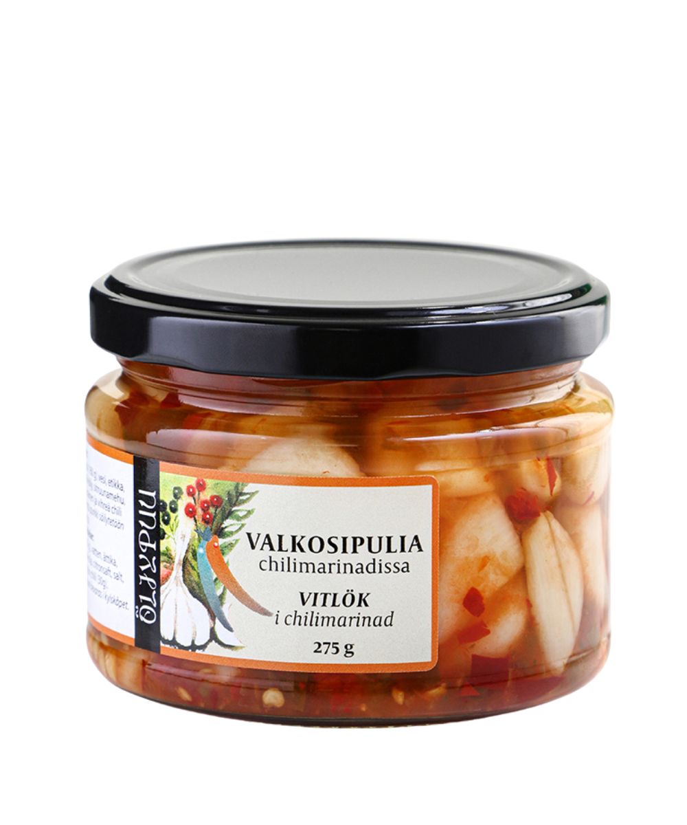 Öljypuu Valkosipulia chilimarinadissa